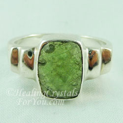 Faceted Moldavite Ring