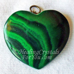 malachite heart pendant healing shaped crystals stone