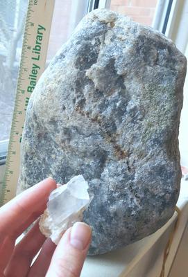 Mystery Rock Next to Celestine Crystal Mystery Rock Next to Celestine Crystal