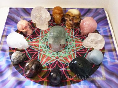 13 Crystal Skulls in grid Crystal Skull Grid