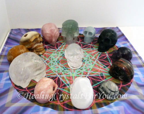 13 Crystal Skulls in grid Crystal Skull Grid