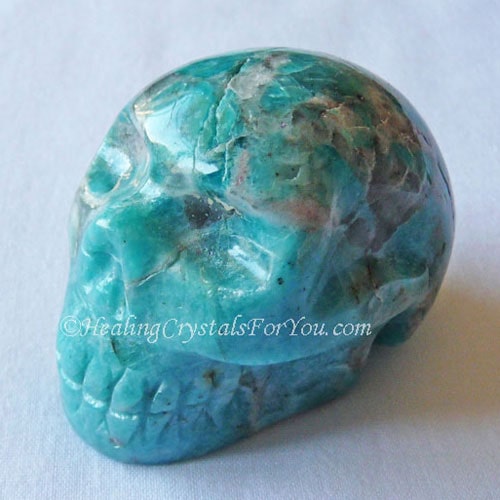 Greenish Blue Amazonite Crystal Skull