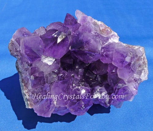 Amethyst Crystal Clusters emit a strong vibration. Amethyst Crystal Clusters emit a strong vibration.