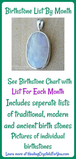 Traditional Birthstones Chart