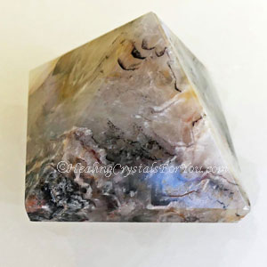 Black Amethyst in White Quartz Pyramid from India Black Amethyst in White Quartz Pyramid from India