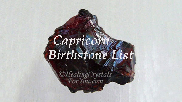 Capricorn Birthstone List