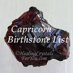 Capricorn Birthstone List