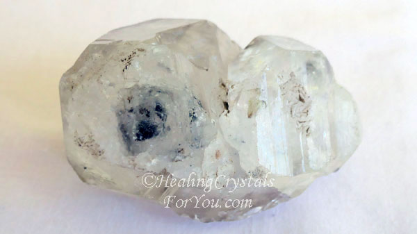 Clear Elestial Quartz with dark inclusions Clear Elestial Quartz with dark inclusions