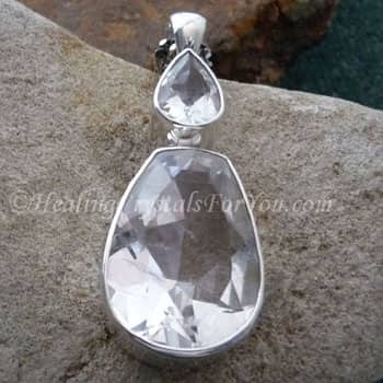 real clear quartz necklace