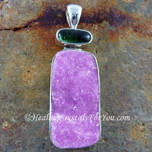 Cobaltian Calcite With Green Tourmaline