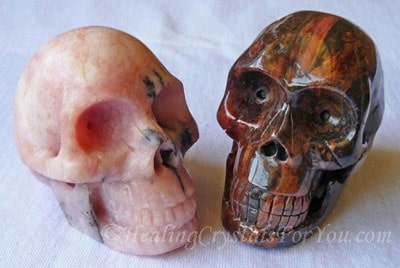 Petalite & Bustamite Crystal Skulls Petalite & Bustamite Crystal Skulls