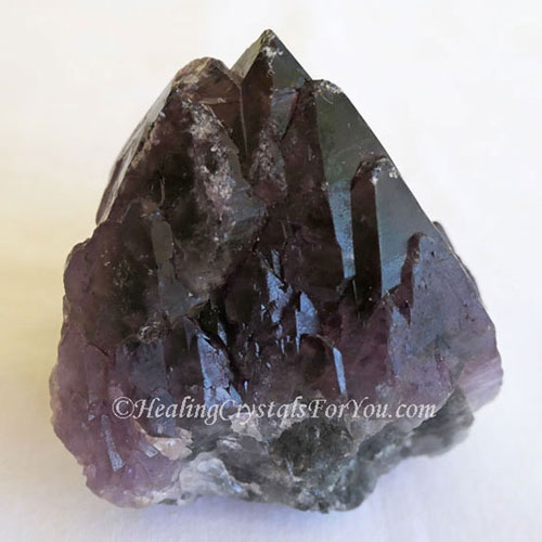 Dark Amethyst Elestial Quartz has a very high vibration.