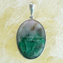 Emerald and Rose Quartz Pendant