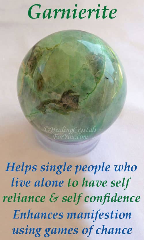 Garnierite aids self confidence of single people and manifestation