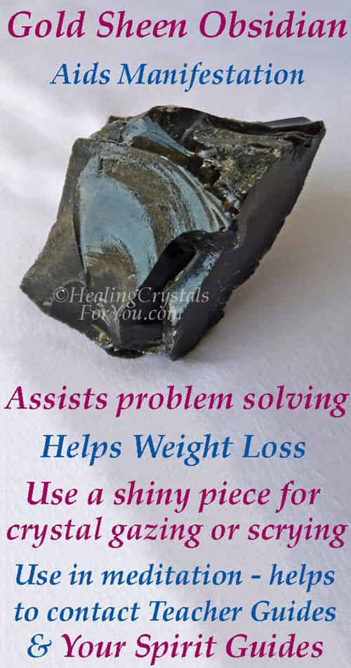 Gold Sheen Obsidian Meaning Properties & Use