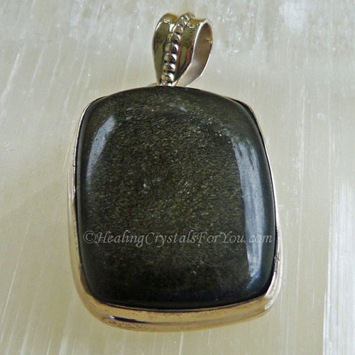 Gold Sheen Obsidian Pendant