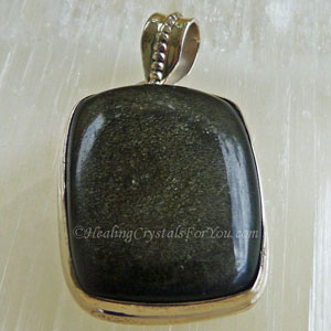Gold Sheen Obsidian Pendant Gold Sheen Obsidian