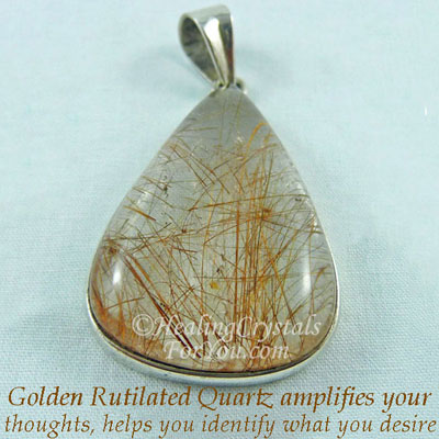 Golden Rutilated Quartz Pendant 07 Gorgeous Natural Healing Crystal Energy Gift Box Golden Rutilated Quartz Pendant 07 Gorgeous Natural Healing Crystal Energy Gift Box