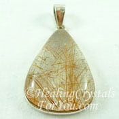 Golden Rutile in Quartz Pendant