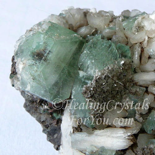Green Apophyllite with White Stilbite Green Apophyllite with White Stilbite