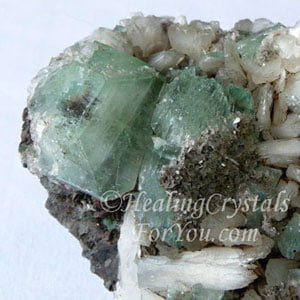 Green Apophyllite With White Stilbite Green Apophyllite With White Stilbite