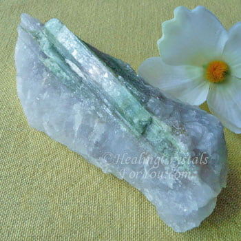 Green Tourmaline in quartz matrix Green Tourmaline in quartz matrix
