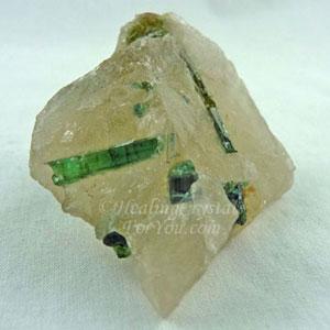 Green Tourmaline Included in Quartz Green Tourmaline Included in Quartz