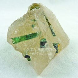 Green Tourmaline in Quartz