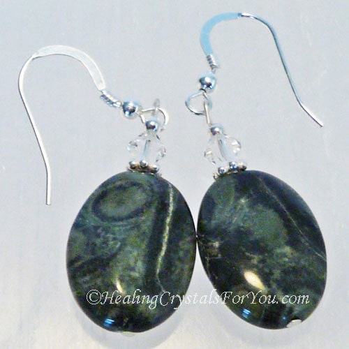 Boucles d'oreilles kambaba jasper Boucles d'oreilles kambaba jasper