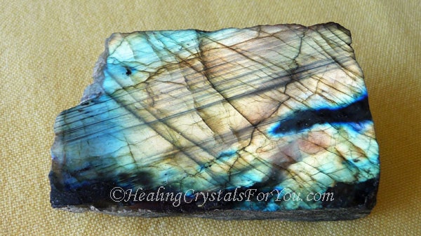 Polished Natural Labradorite Crystal Gemstone Palmstone Moonstone Peacock Colour 