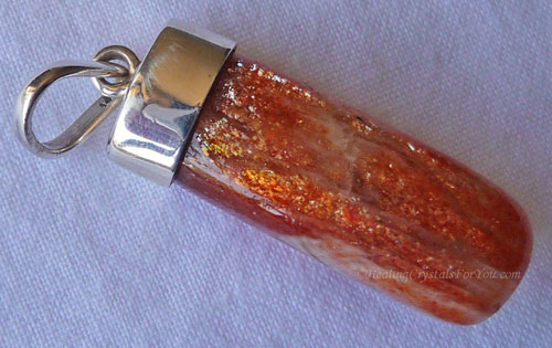 Lava Fire Sunstone Pendant with Goethite or Hematite inclusions