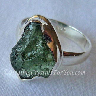 Moldavite ring Moldavite ring