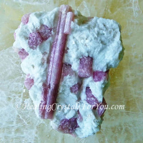 Pink Tourmaline with Snow Quartz