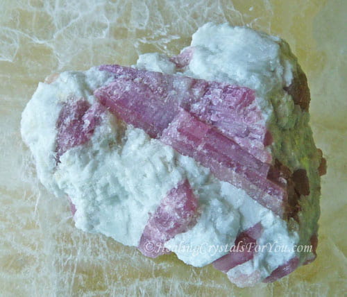 Pink Tourmaline In White Quartz