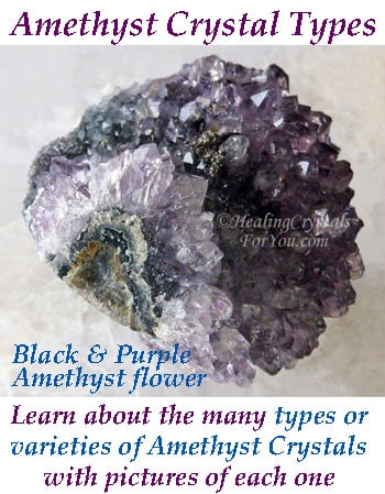 Purple and Black Amethyst Flower Formation