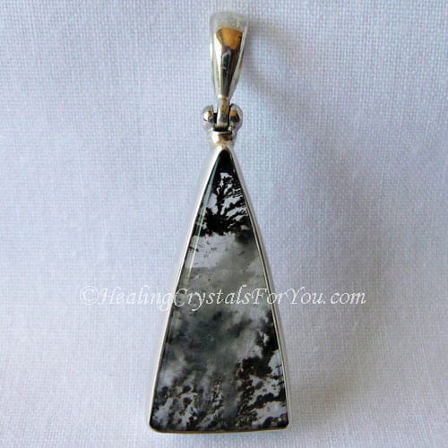 Pyrolusite In Quartz Pendant 2-500