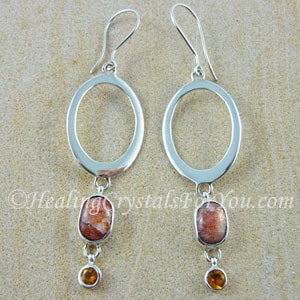 Sunstone Earrings With Citrine Sunstone Earrings With Citrine