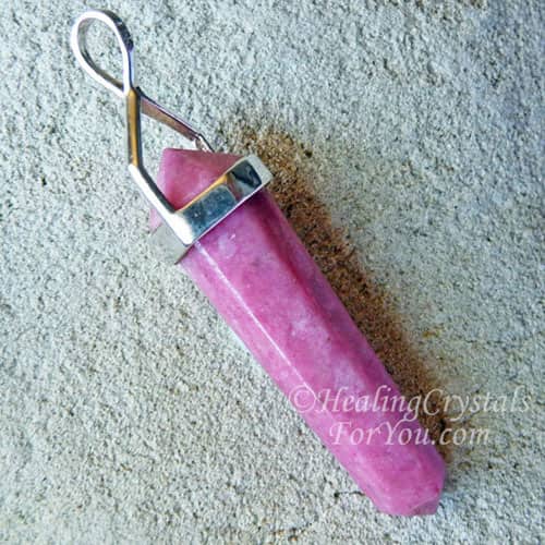 Pink Rhodonite Pencil Pendant