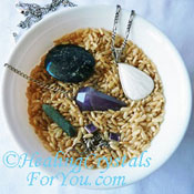 Cleansing crystals with rice