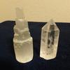 Selenite left, clear Quartz right