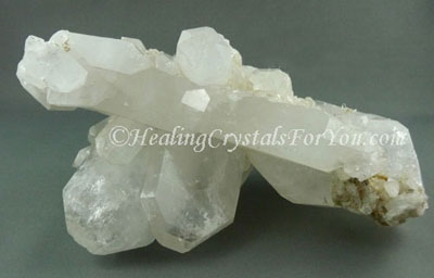 Clear Quartz Crystals in a Cluster