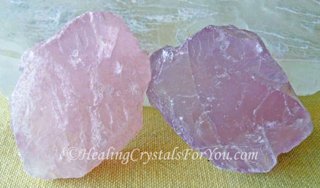 Rose Quartz and Lavender Quartz Crystal