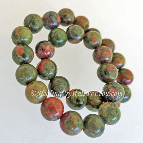 Unakite Bead Bracelet