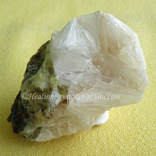 White Aragonite With Serpentine