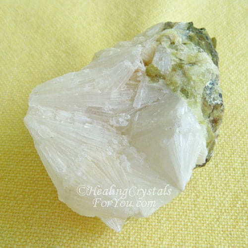 White Aragonite With Serpentine